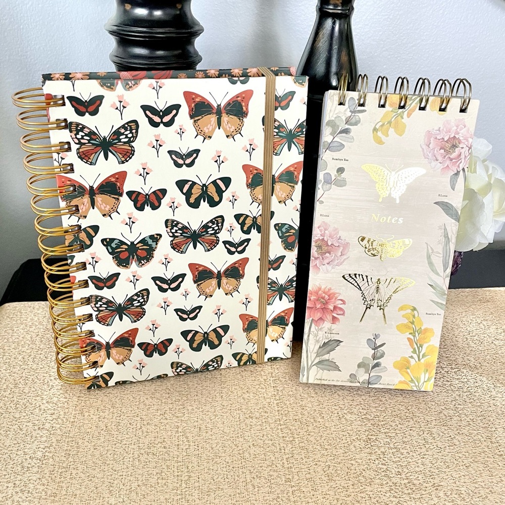 NWT BUTTERFLY Hardcover Notebook/Journal Notepad Stationery Bundle